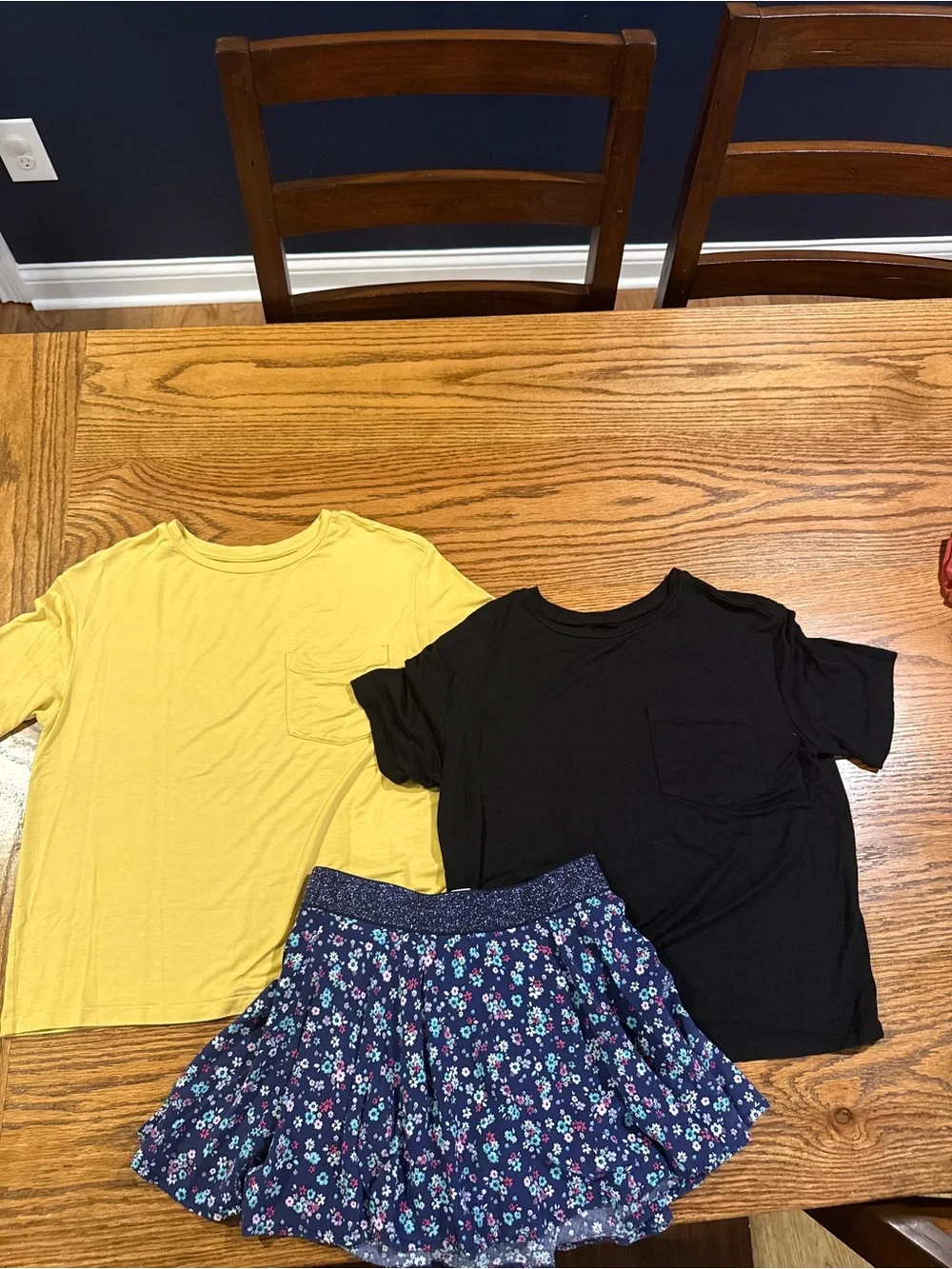 Bundle Justice Floral Skirt and Wonder Nation T-Shirts - Size 10 and 10-12